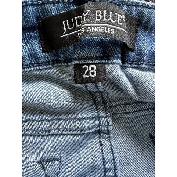 Judy Blue JB15007 DK Stretch Button Fly 5 Pocket Folded Hem Denim Jean Shorts 28 - Picture 4 of 6